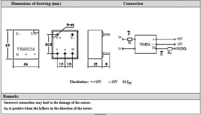точность датчика ВСМ025А напряжения тока эффекта Холла держателя ПКБ выхода ±25мА высокая